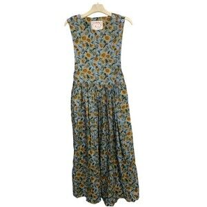 Vintage Sunflower Maxi Dress Women's 8 Me & Mama Payne Handmade Dianne Wood USA